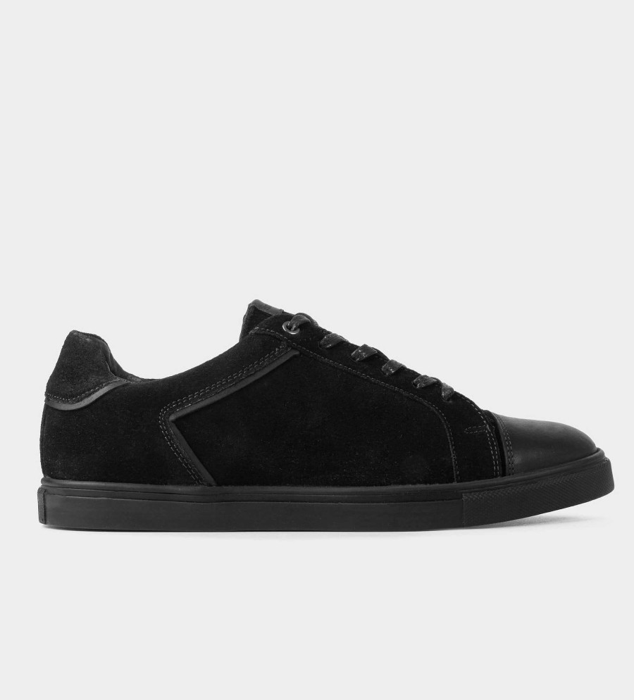 HEREN Brantano SNEAKERS | Zwarte suède leren sneaker