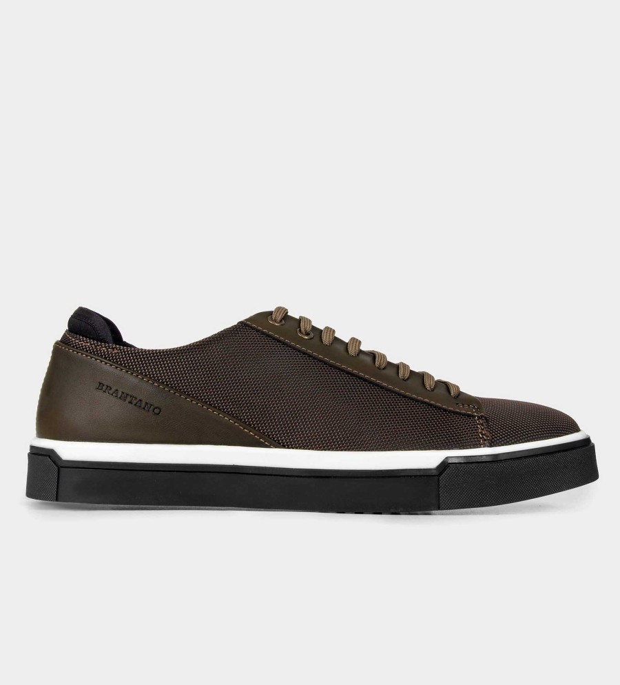 HEREN Brantano SNEAKERS | Sterk. Olijfkleurige textielsneakers