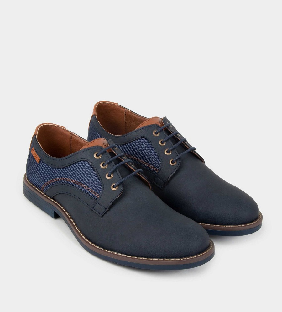 HEREN Brantano CASUAL | Marineblauwe casual derby