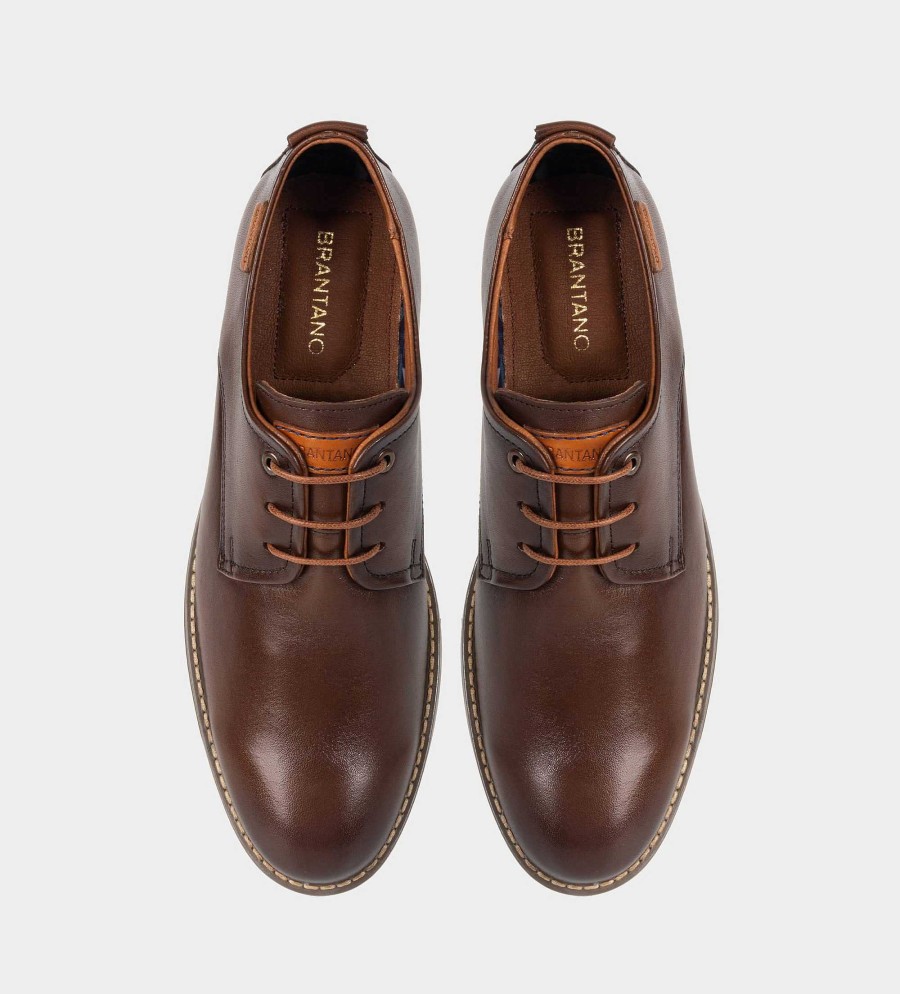 HEREN Brantano CASUAL | Bruin lederen Oxford schoen