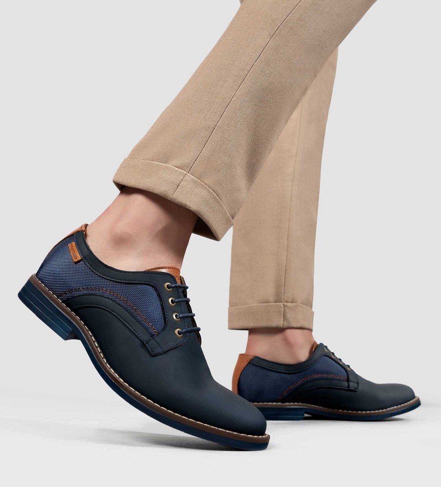 HEREN Brantano CASUAL | Marineblauwe casual derby