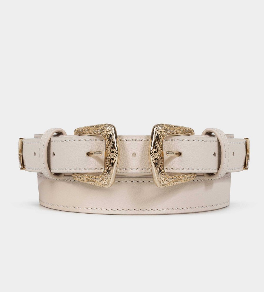 DAMES Brantano TASSEN | Beige lederen cowboyriem