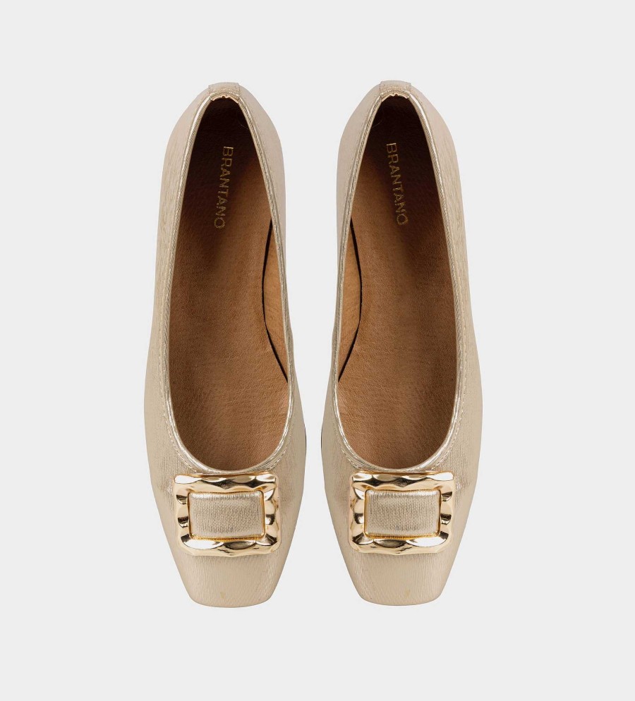 DAMES Brantano PLATS EN LOAFERS | Ballerina platte gouden hardware