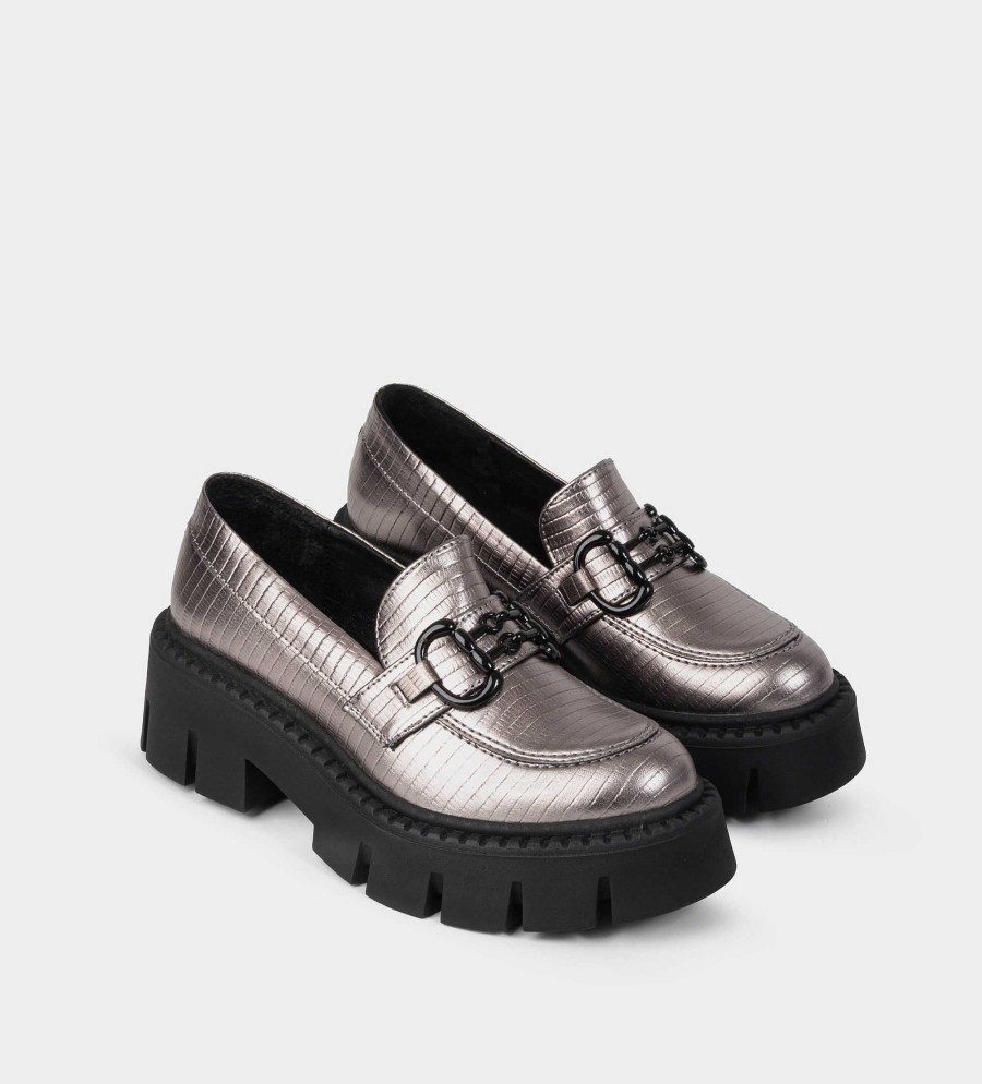 DAMES Brantano PLATS EN LOAFERS | Track mocassin roestvrijstalen hardware