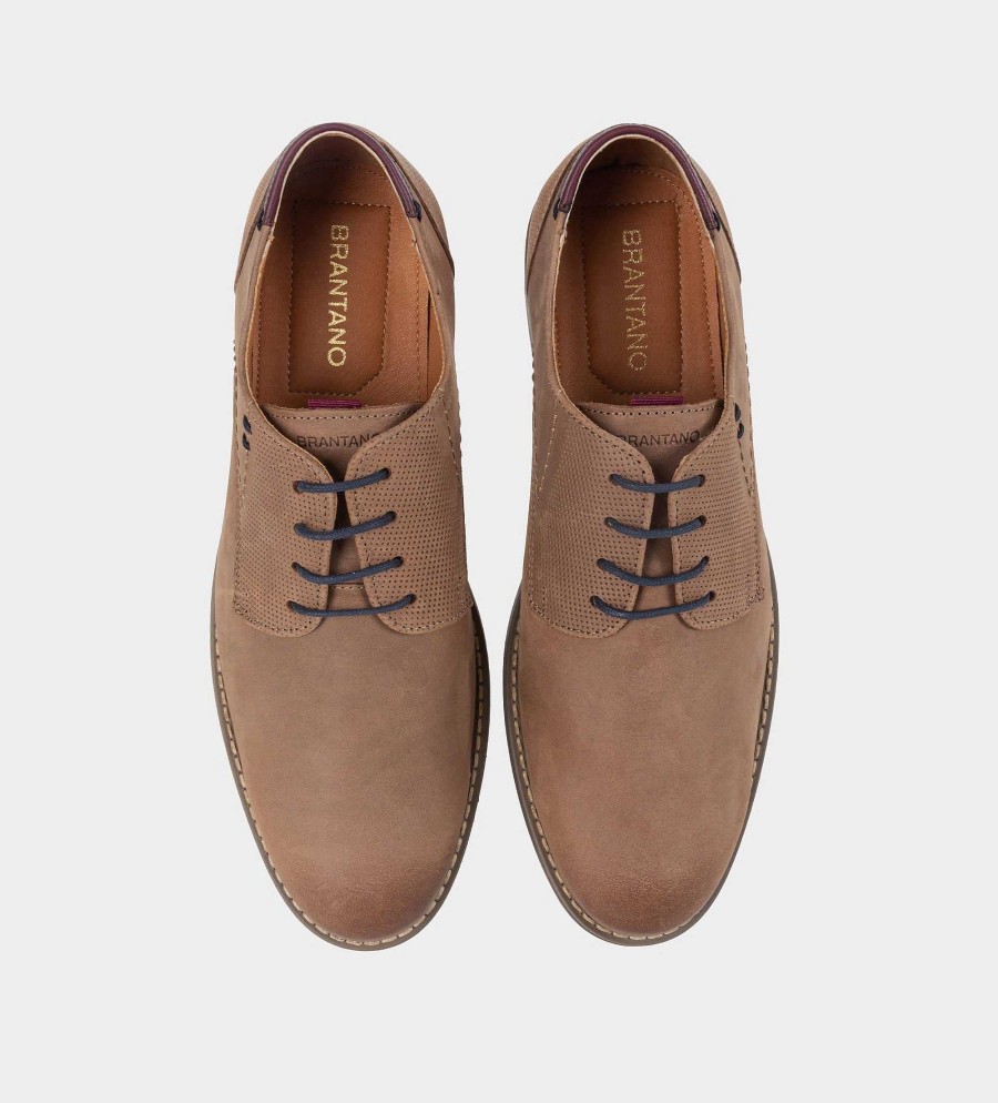 HEREN Brantano CASUAL | Taupe nubuck vrijetijdsschoen