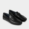 HEREN Brantano MOCCASINS | Mocassins van zwart leer met gesp