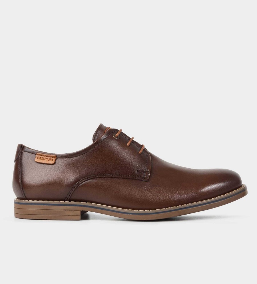 HEREN Brantano CASUAL | Bruin lederen Oxford schoen