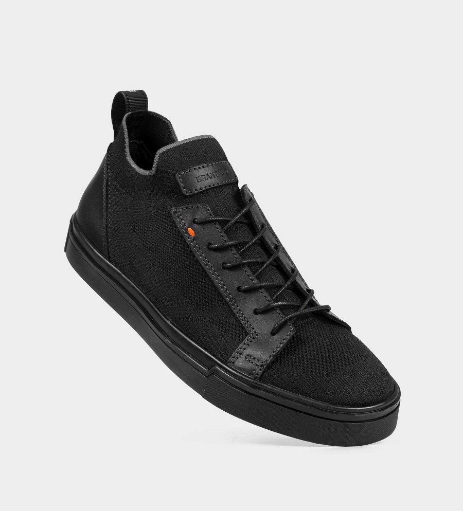 HEREN Brantano SNEAKERS | Zwarte textiel casual sneakers