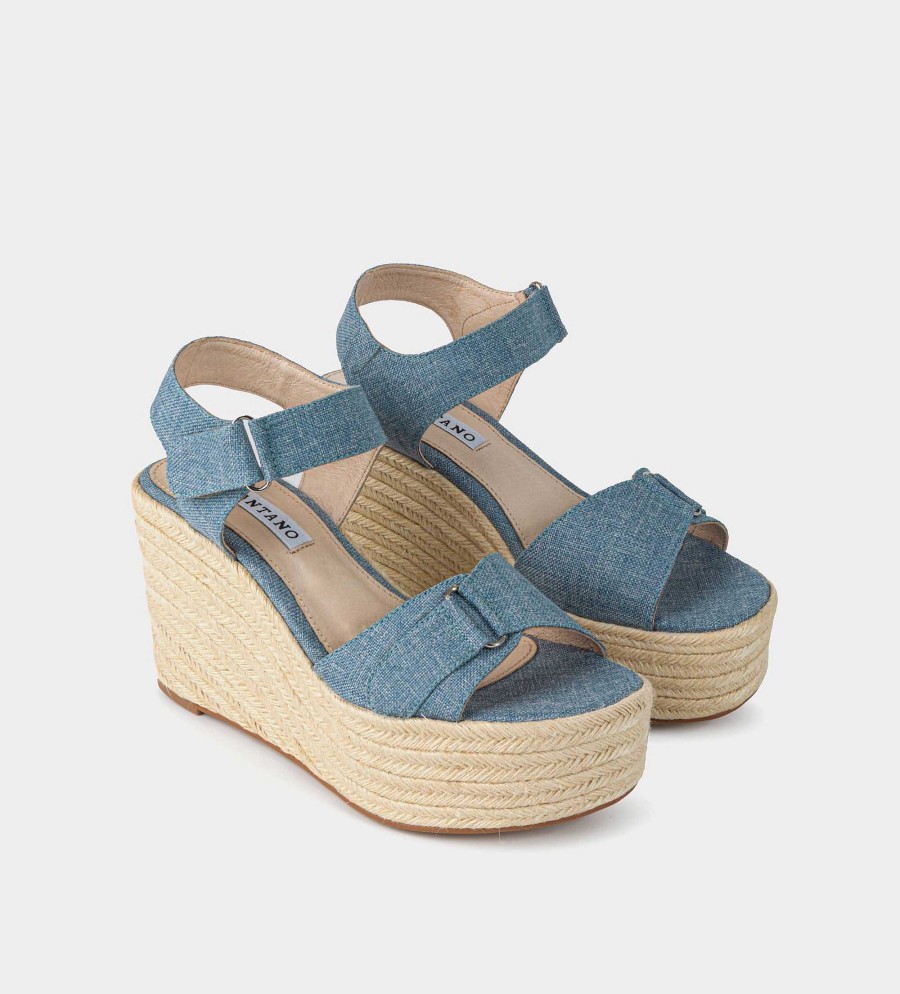 DAMES Brantano SANDALEN EN PLATFORMS | Blauwe denim sleehaksandaal