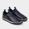 HEREN Brantano SNEAKERS | Blauw leren sneakersdetail