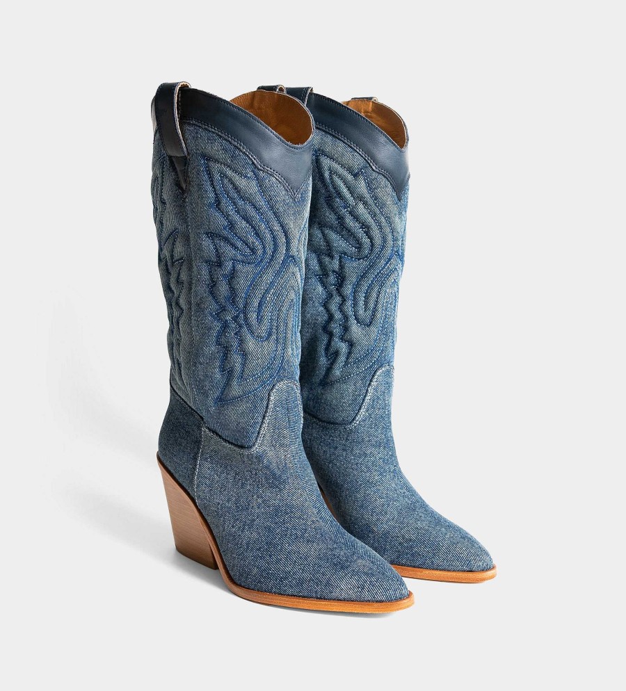 DAMES Brantano LAARZEN EN ENKELLAARSJES | Blauwe denim westernlaars