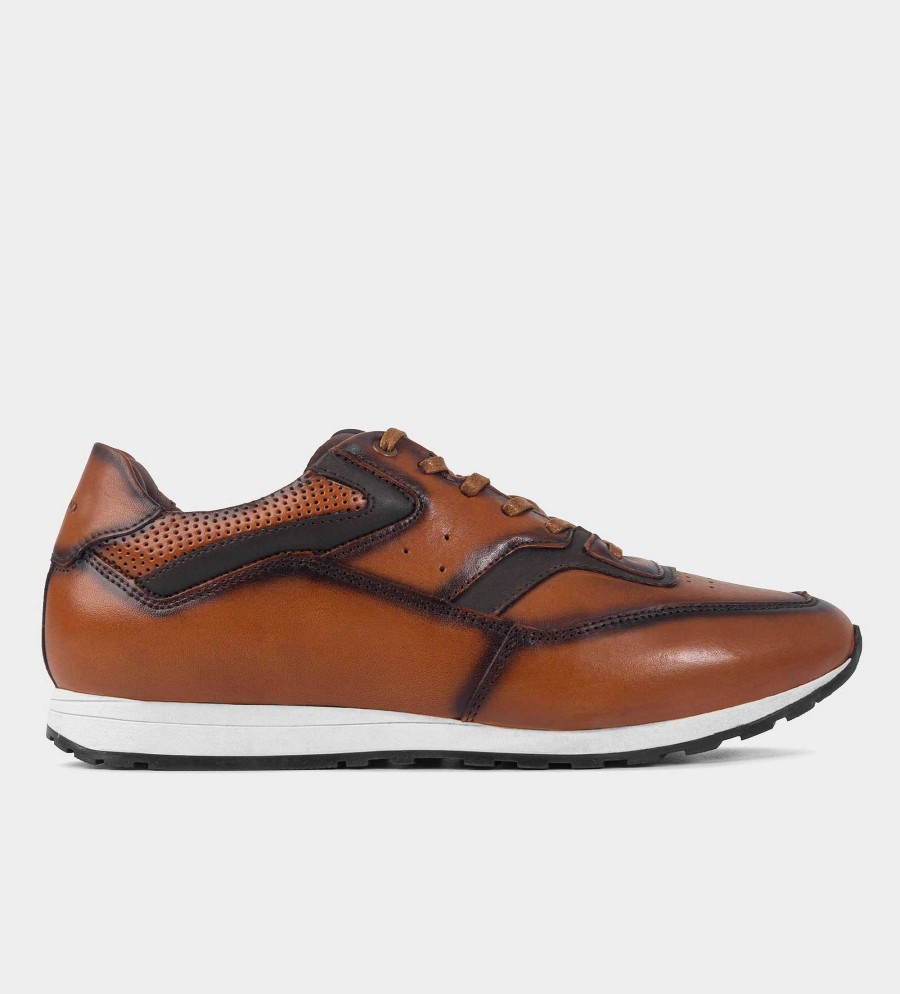 HEREN Brantano SNEAKERS | SkyWalk. Casual bruine lederen sneakers