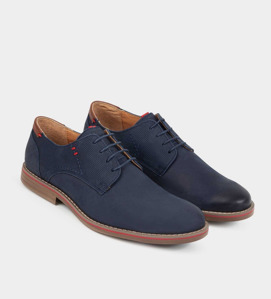 HEREN Brantano CASUAL | Blauwe nubuck vrijetijdsschoen