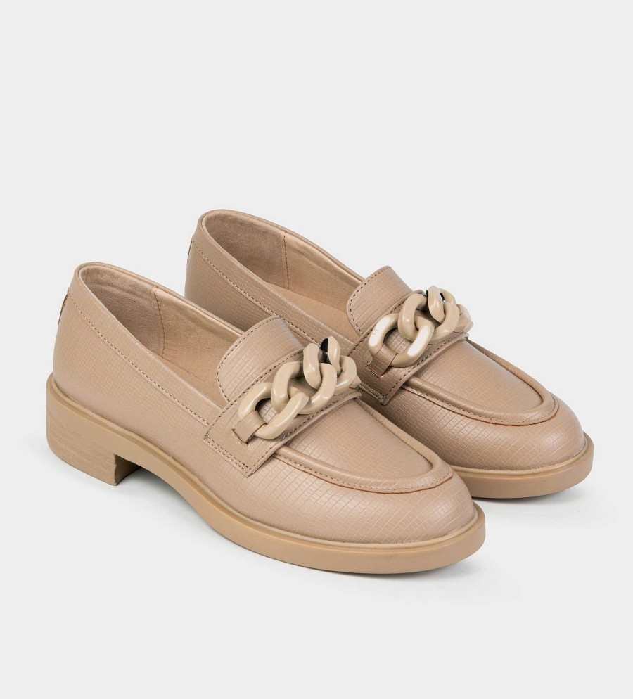 DAMES Brantano PLATS EN LOAFERS | Casual mocassin beige hardware