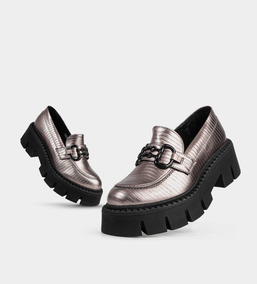 DAMES Brantano PLATS EN LOAFERS | Track mocassin roestvrijstalen hardware