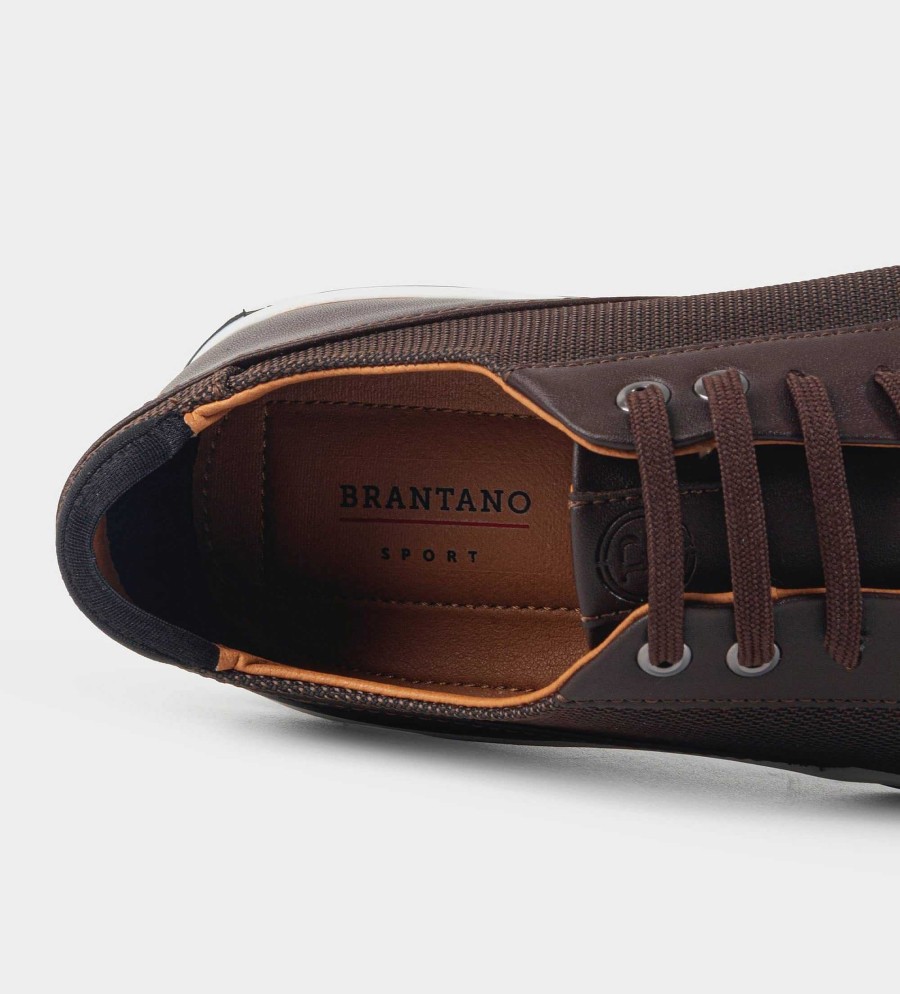 HEREN Brantano SNEAKERS | Sterk. Bruine textielsneakers