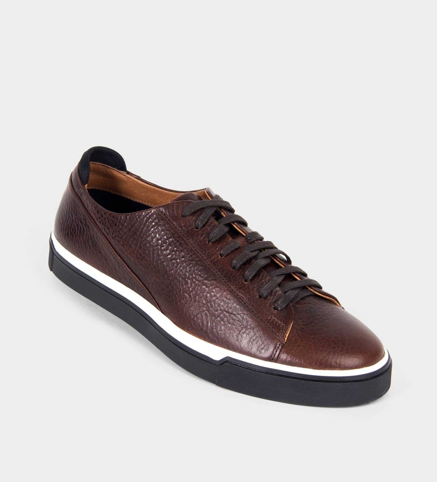 HEREN Brantano SNEAKERS | Sterk. Bruine leren sneakers