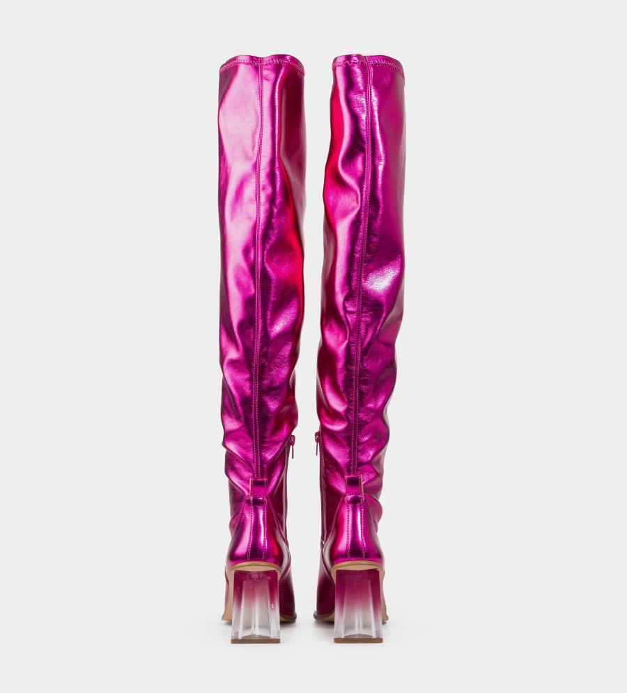 DAMES Brantano LAARZEN EN ENKELLAARSJES | Metallic roze laars met hak