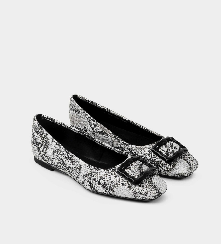 DAMES Brantano PLATS EN LOAFERS | Ballerina platte zilveren hardware