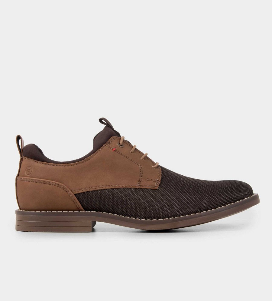 HEREN Brantano CASUAL | Camel gemengde casual derby