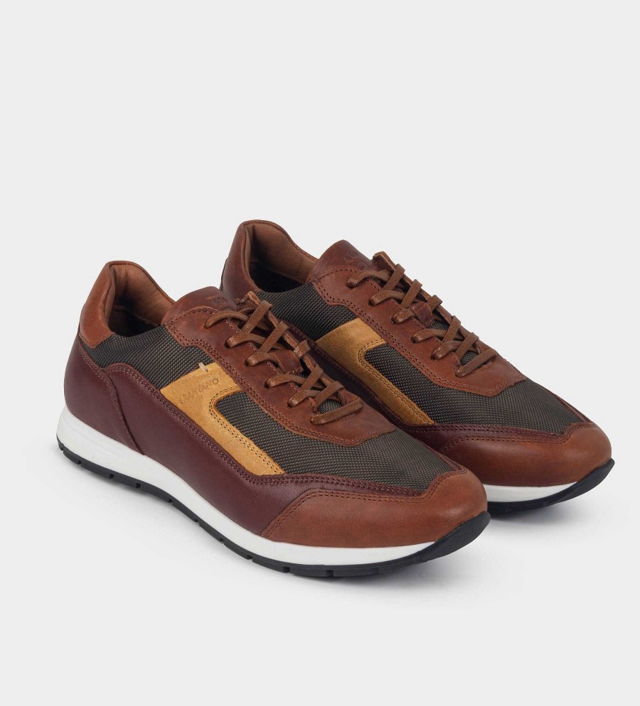 HEREN Brantano SNEAKERS | Camaro. Bruine leren sneakers